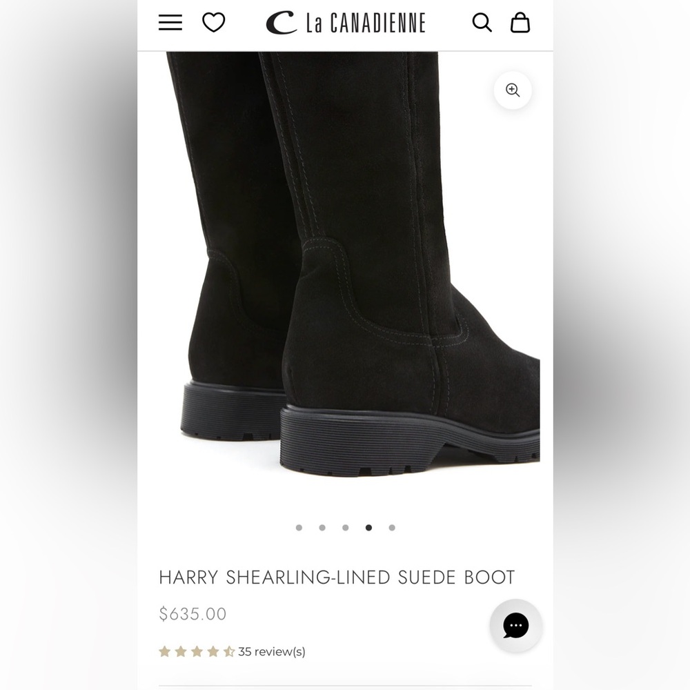 La Canadienne suede winter boots, fleece lined